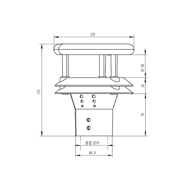 風力發(fā)電機風速儀產品尺寸圖